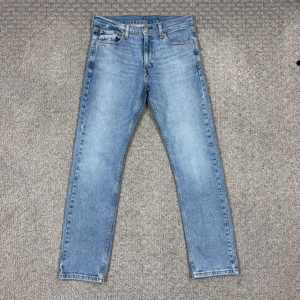 Levis 513 Jeans Mens 30x30 Blue Light Wash Slim Straight Stretch Denim Casual
